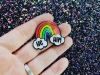 The Third Arrow Enamel Pronoun Pin: Rainbow & Clouds — He/Him cover image