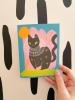 Bunny Dee Greeting Card: Fancy Black Cat cover image