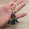 Salt Birch Keychain: Mothman Eating His Own Sweater — Rainbow cover image