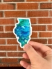 AbstractbyRabrams Sticker: Illinois State (Blue Green) cover image