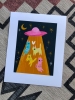 Bunny Dee Art Print 8x10: Several Cats with UFO cover image