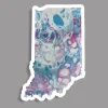 AbstractbyRabrams State Sticker: Indiana (Blue & Pink) cover image