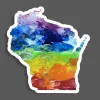 AbstractbyRabrams State Sticker: Wisconsin (Rainbow) cover image