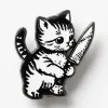 Strike Gently Enamel Pin: Evil Kitty with a Knife cover image
