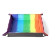 Velvet Folding Dice Tray with Leather Backing: 10"x10" Rainbow cover image