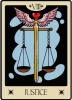 Girls Printing House Sticker: Tarot Card VIII — Justice cover image